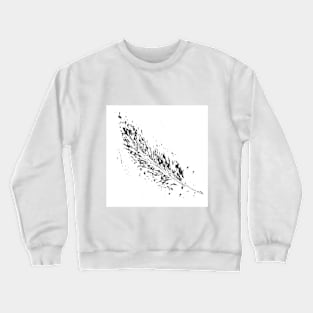 Bird feather. Hand drawn illustration sketch Crewneck Sweatshirt